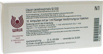 WALA Heilmittel GmbH LIQUOR CEREBROSPINALIS GL D 30 Ampullen 10X1 ml 02882599