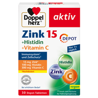 DOPPELHERZ Zink 15 mg+Histidin+Vit.C Depot aktiv