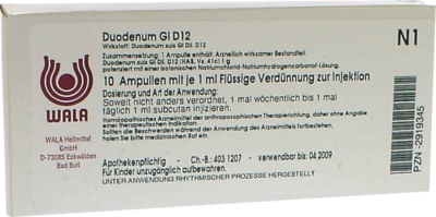 WALA Heilmittel GmbH DUODENUM GL D 12 Ampullen 10X1 ml 02919345
