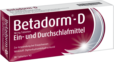 Recordati Pharma GmbH BETADORM D Tabletten 20 St 03241684