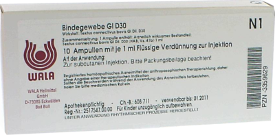 WALA Heilmittel GmbH BINDEGEWEBE GL D 30 Ampullen 10X1 ml 03359629