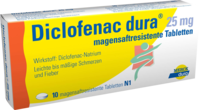 DICLOFENAC dura 25 mg magensaftres.Tabletten