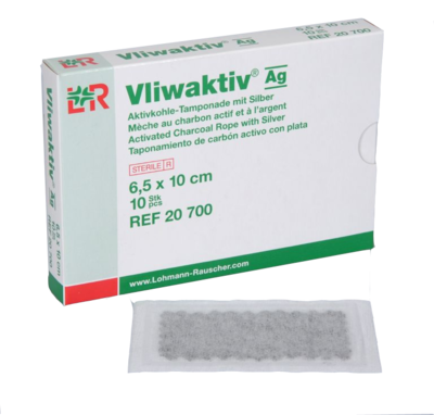 Lohmann & Rauscher GmbH & Co.KG VLIWAKTIV AG Aktivkohle Tampon.m.Silber 6,5x10 cm 10 St 04862796