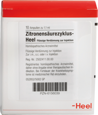 Biologische Heilmittel Heel GmbH ZITRONENSÄUREZYKLUS Heel Ampullen 10 St 06156039