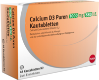 CALCIUM D3 Puren 1000 mg/880 I.E. Kautabletten