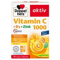 DOPPELHERZ Vitamin C 1000+D3+Zink Depot Tabletten