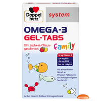 DOPPELHERZ Omega-3 Gel-Tabs family Erdb.Cit.system