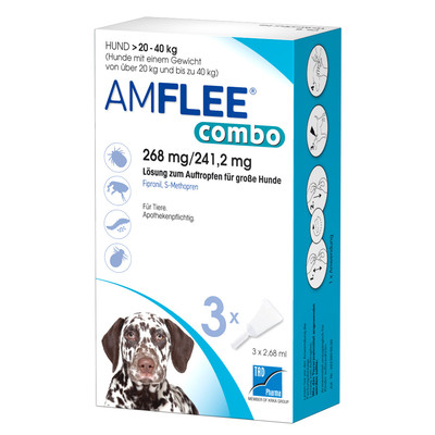 TAD Pharma GmbH AMFLEE combo 268/241,2mg Lsg.z.Auf.f.Hunde 20-40kg 3 St 13921701