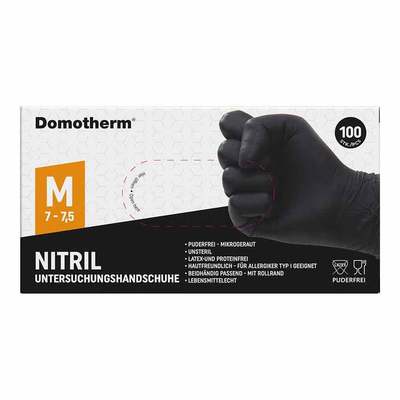 DOMOTHERM Unt.Handschuhe Nitril unste.pf M schwarz
