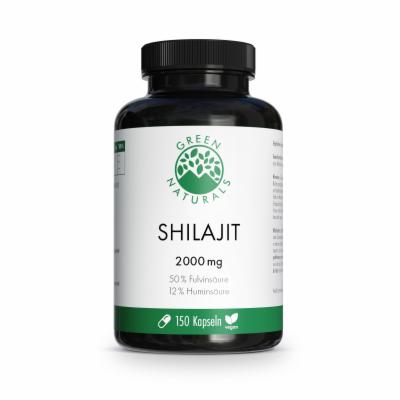 Heilpflanzenwohl GmbH GREEN NATURALS Shilajit 2000mg 50% Fulvinsäure Kps 168 g 20224894