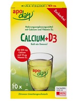 APODAY Calcium+D3 Zitrone-Limette zuckerfrei Pulv.