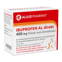 Ibuprofen AL direkt 400 mg Pulver bei Fieber und Schmerzen Ibuprofen AL akut 400 mg Filmtabletten be